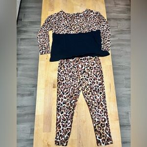 Lilly Pulitzer Toddler Leopard Print Top and Leggings Set